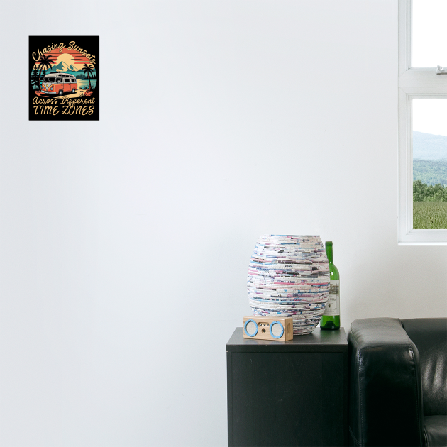 Chasing sunsets across different time zones by DIGITAL MERCH CREATIONS